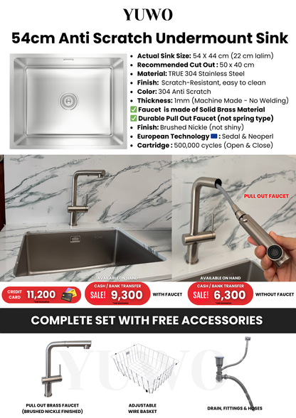 YUWO Anti Scratch Workstation Sink Complete Set with Free Accessories