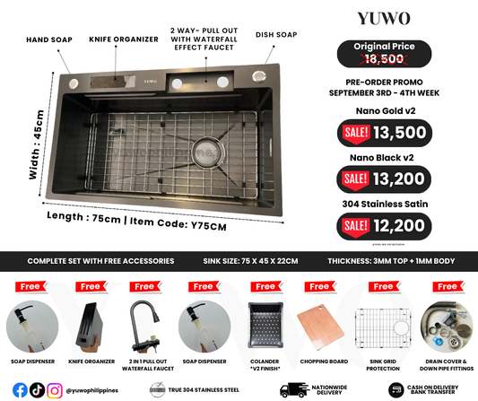 YUWO Modern Sink 75x45cm Version 2